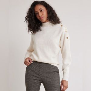 RW&Co Long-Sleeve Mock-Neck Sweater With Buttons At Shoulder